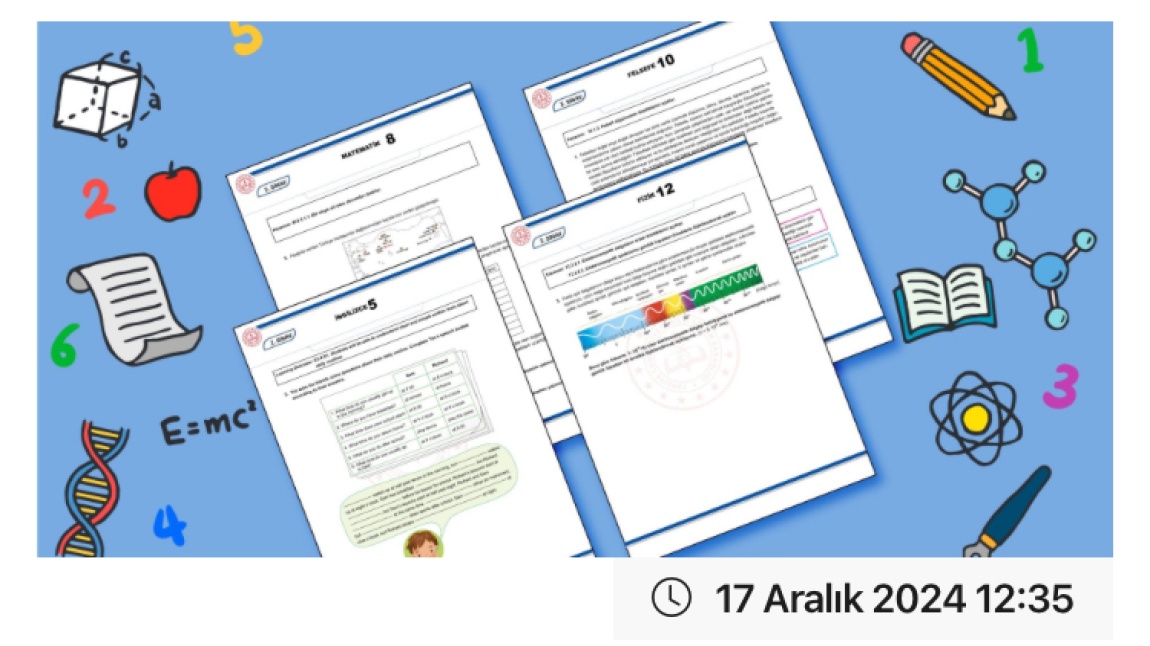 1. Dönem 2. Yazılı Sınavlara İlişkin Örnek Soru Kitapçıkları